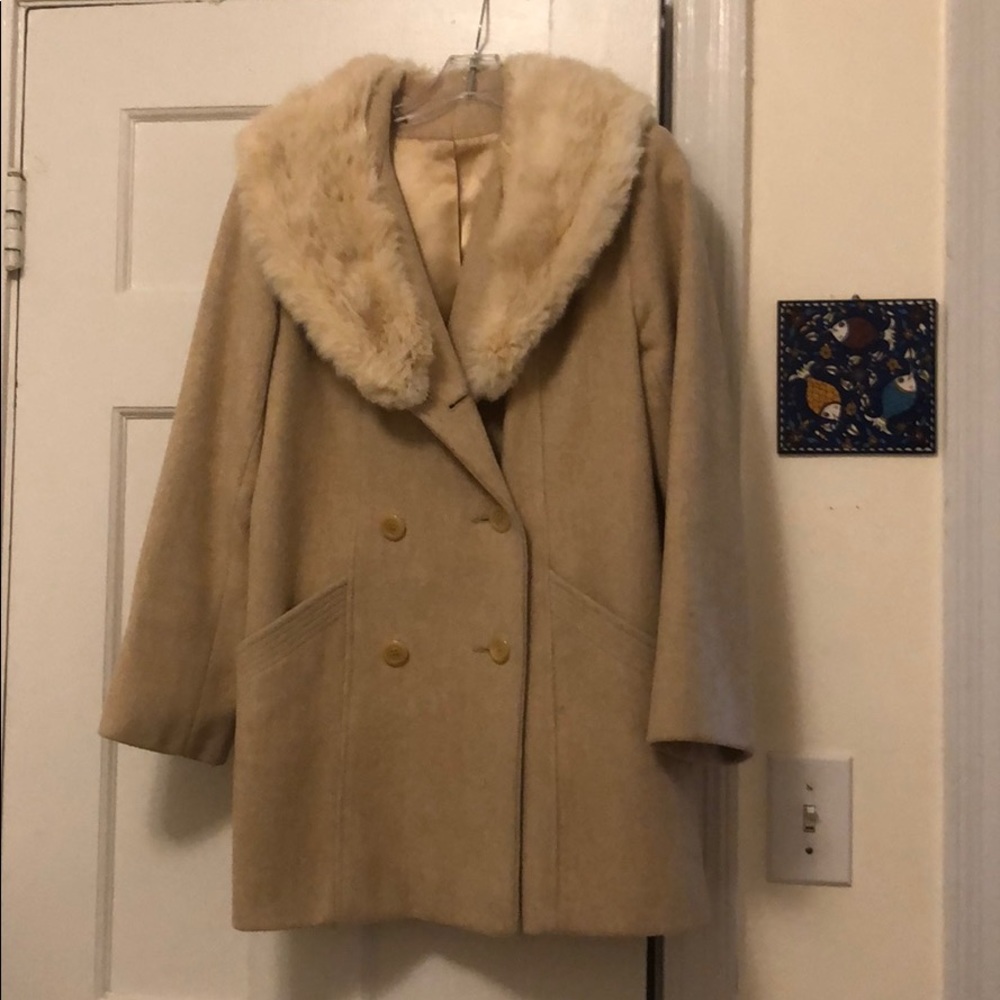 Vintage Coat With Real Rabbit Fur